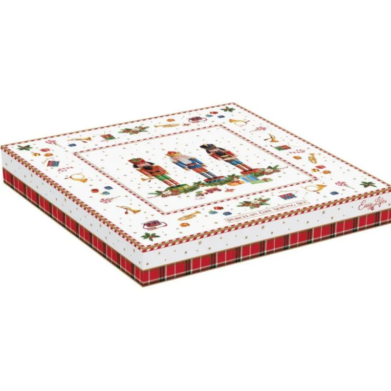 Ustensiles Et Accessoires De Cuisson Pour Pizza-Easy Life Vintage Nutcrackers Plat de service Tarte Pizza Avec Pelle à Tarte Noël Porcelaine Décor Casse Noisette 32 cm