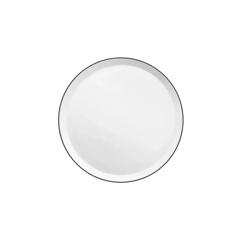 Assiettes À Desserts-Mu00e9dard de NOBLAT YAKA Porcelaine Blanche Assiette Dessert D21.5 Médard de NOBLAT Liseret NOIR